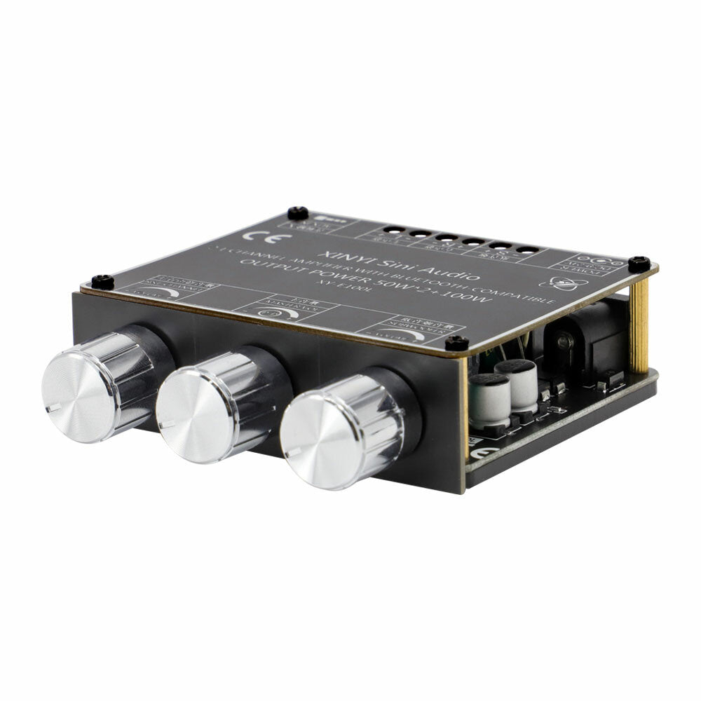 50Wx2+100W 2.1 Channel Bluetooth Audio Power Amplifier Board Module High and Low Tone Subwoofer APP Control E100L DC9-24V