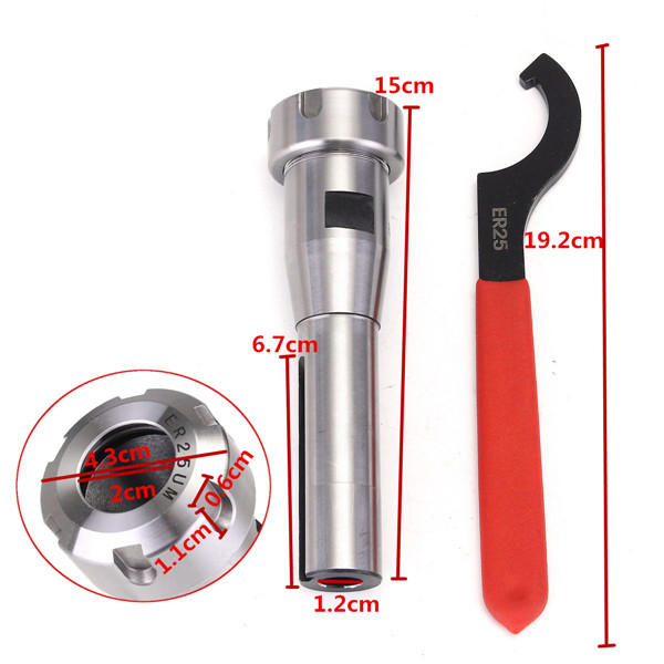Collet Chuck Holder Straight Shank Extension ER25 Wrench CNC Arbor