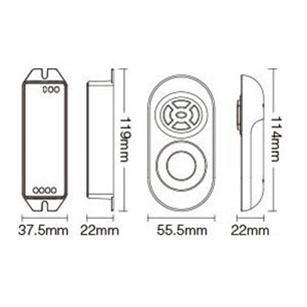 Single Color Dimmer Controller + 433MHz RF Remote Control for LED Strip Tape Light DC12-24V