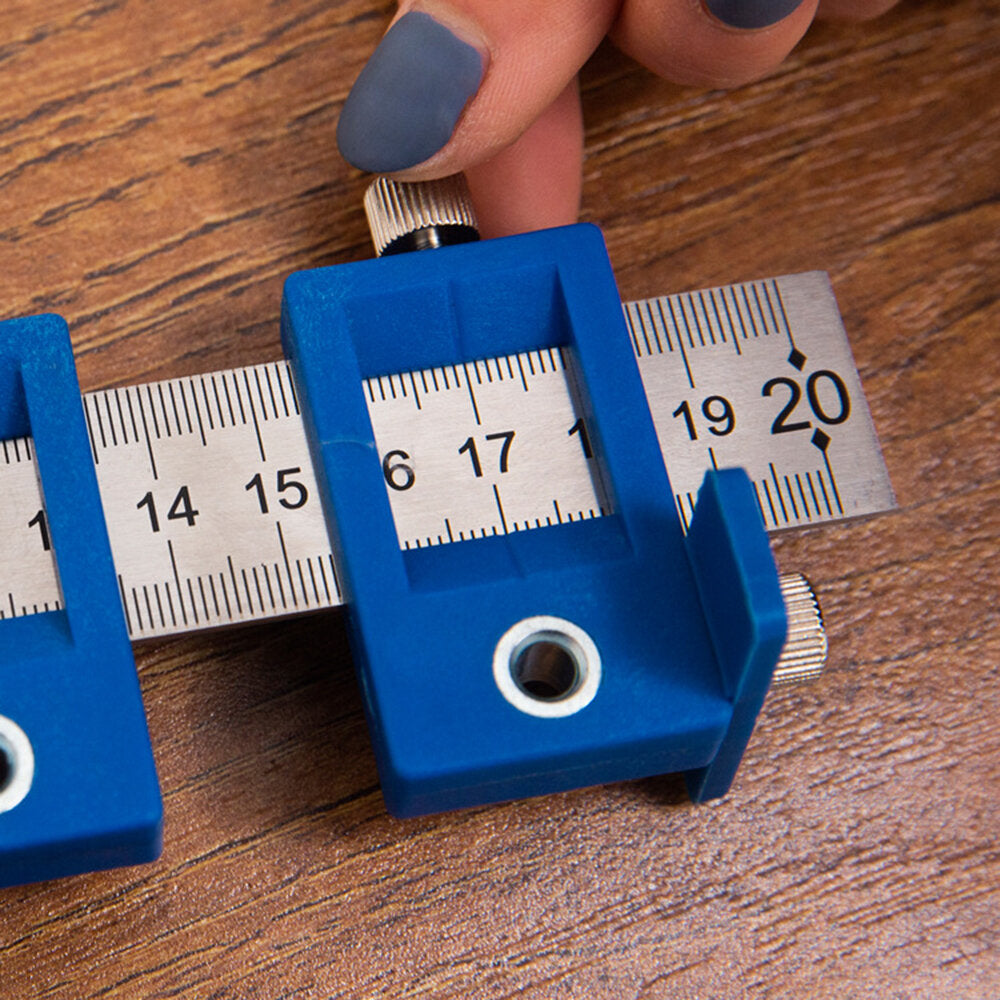 Adjustable Cabinet Hardware Jig Tool with Ruler, Portable Design, Durable ABS & Steel, Accurate Drilling, Complete Set