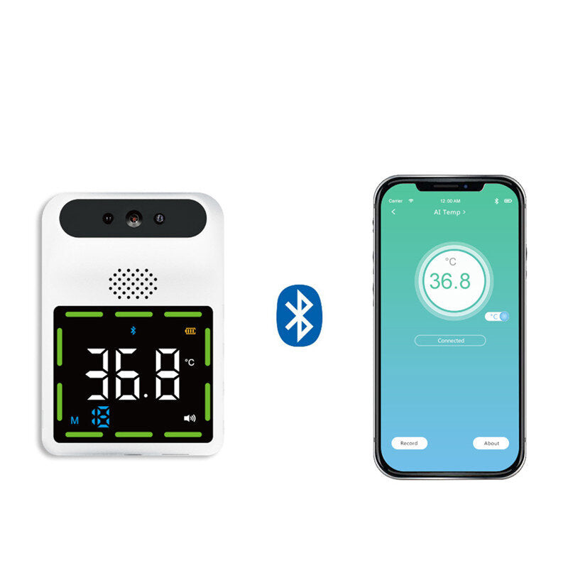 Non-contact IR Infrared Thermometer Forehead Wall-Mounted LCD Digital High Precision Thermometer With Fever Alarm