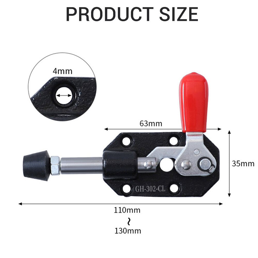 Quick-Release Push-Pull Toggle Clamp, 82kg Capacity, 180° Opening, M6X35 Spindle, 20mm Stroke, Left/Right Options