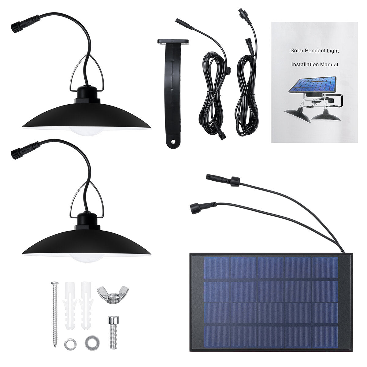 Solar Pendant Lights IP65 Waterproof Ceiling Lamp Chandelier Outdoor Indoor Use