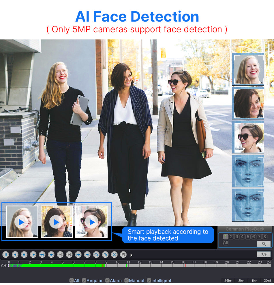 8CH PoE Security CCTV Camera System Set Colorful Night Vision 2-way Audio APP Remote Monitoring H.265 AI Face Detection IP66 Waterproof Outdoors IP Camera NVR Set