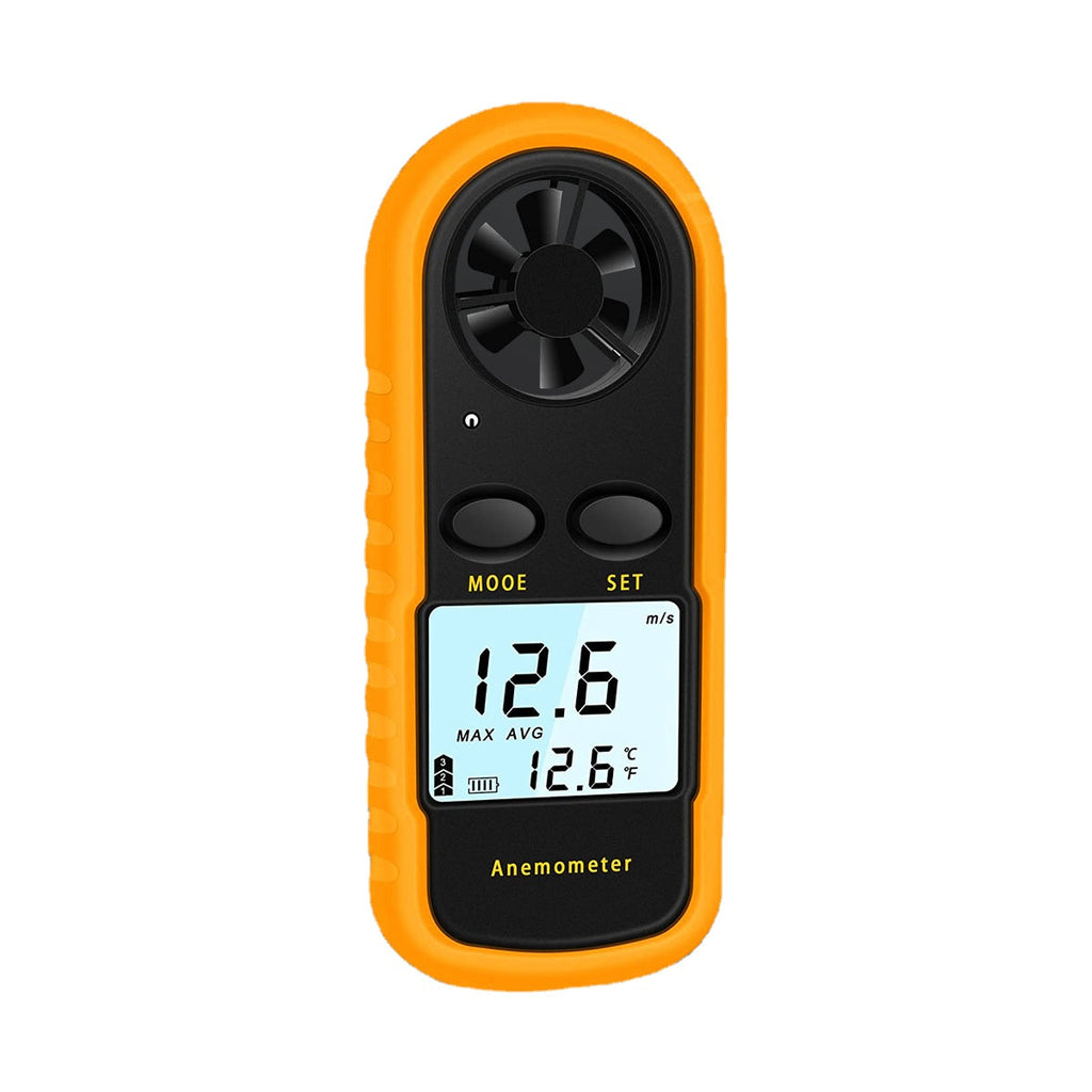 Mini Handheld Anemometer Wind Speed Temperature Gauge With Digital LCD Display