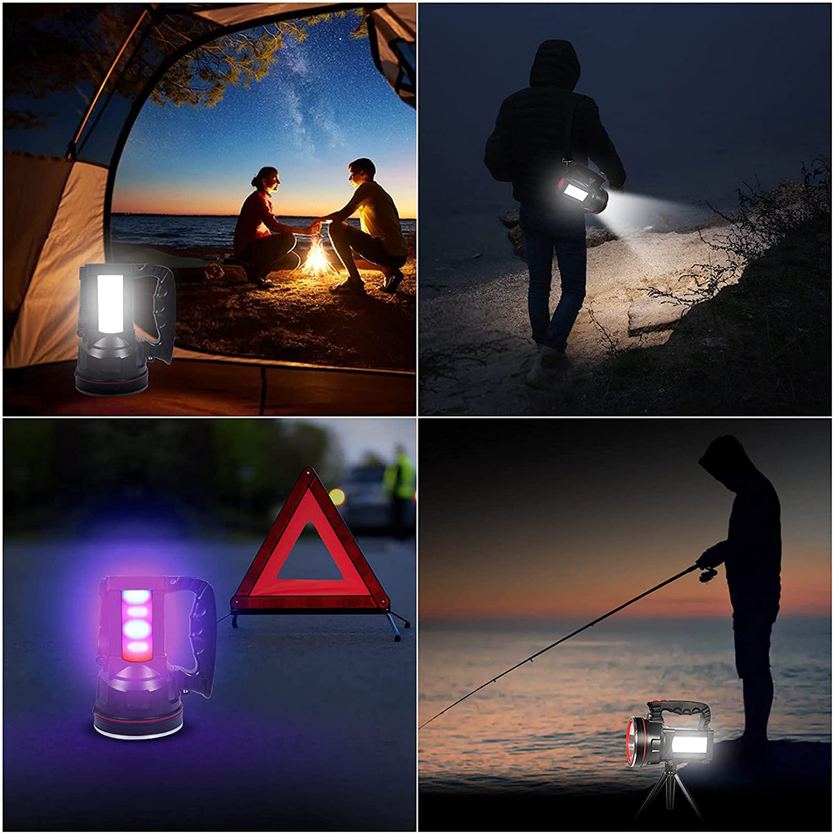 Portable LED Flashlight Strong Light Searchlight USB Charging Led Torch With Power Display
