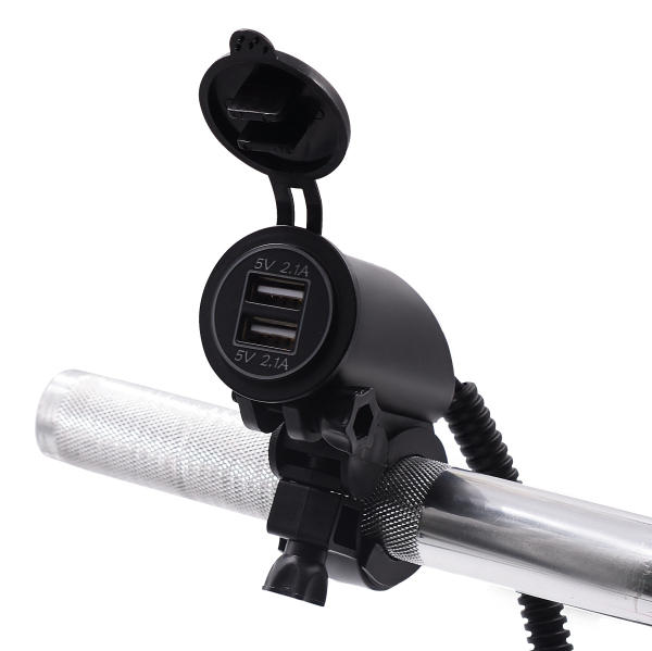 28mm 5V 4.2A LED Dual USB Charger 12-24V Socket Power Supply Waterproof Motorcycle Bike Car Boat