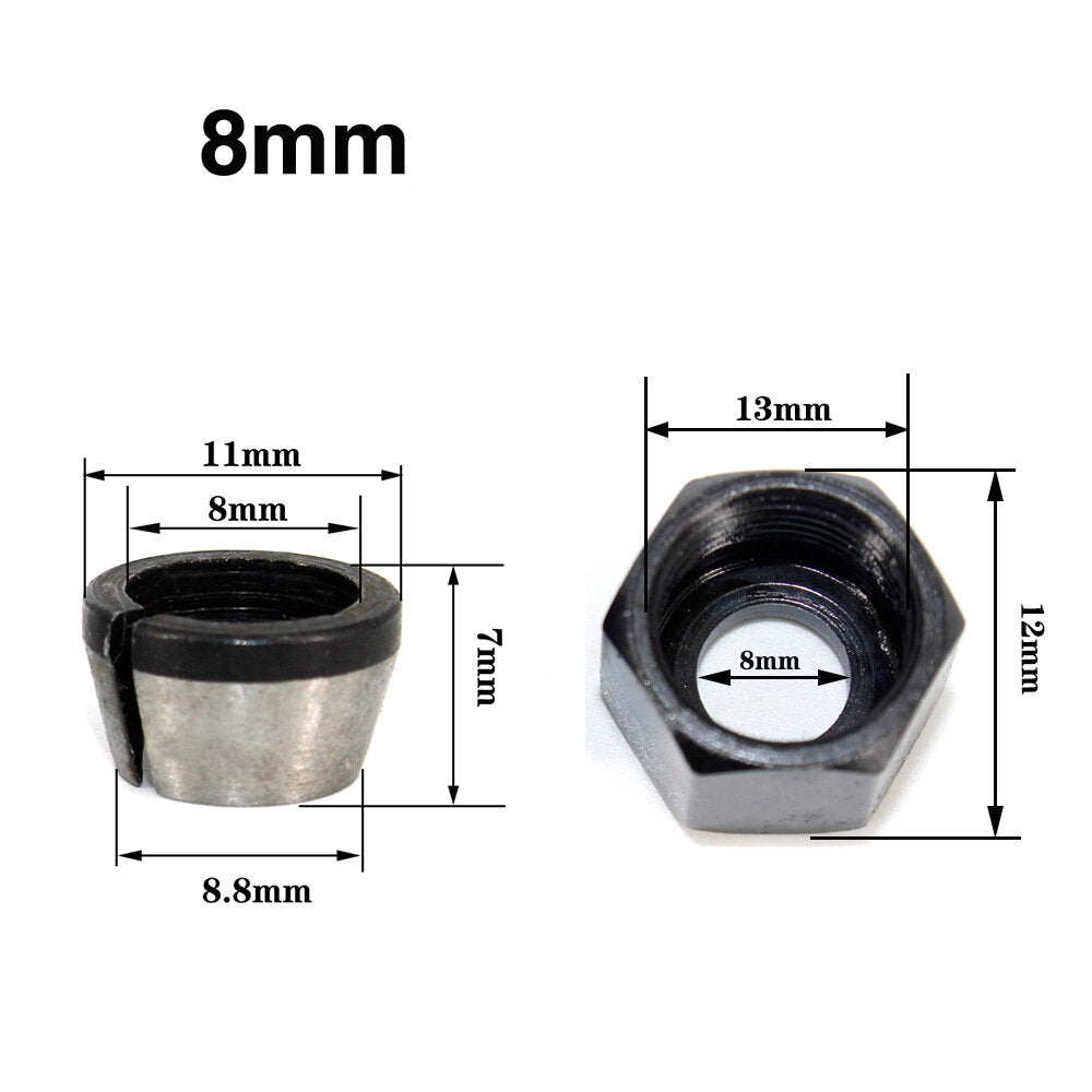 1Pc 3Pcs Collet 6mm 6.35mm 8mm Collets Chuck Engraving Trimming Machine Electric Router Milling Cutter Accessories