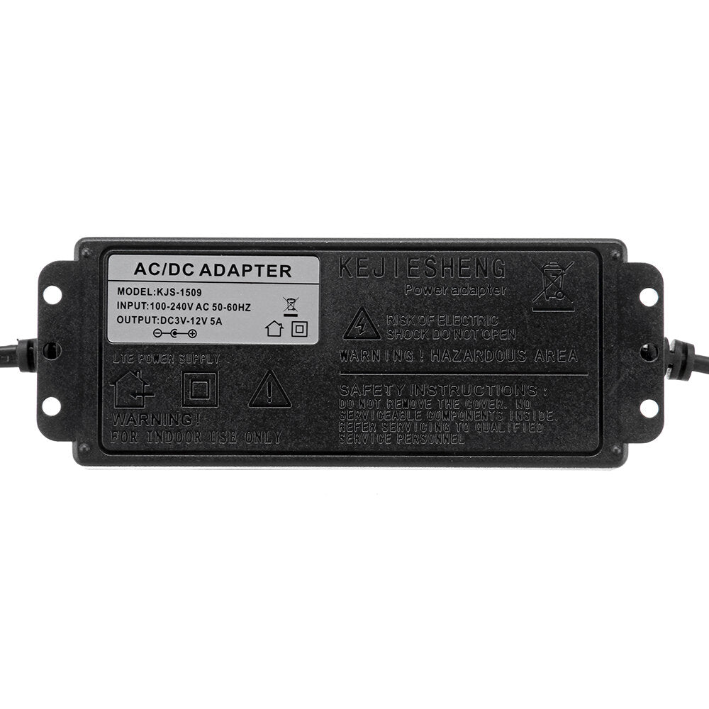 3-12V 5A Power Adapter Adjustable Voltage Adapter LED Display Switching Power Supply