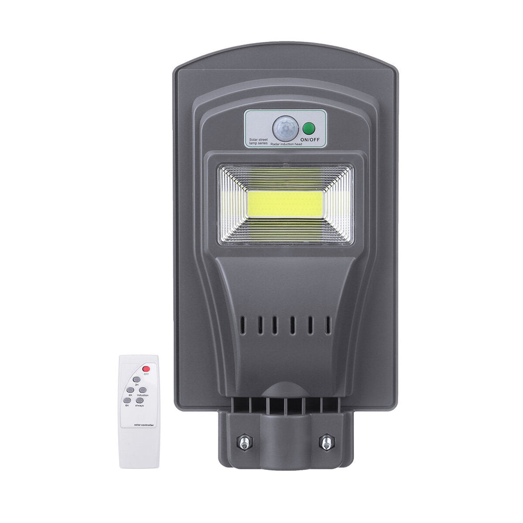 Solar Powered 20W/40W/60W COB LED Street Light PIR Motion Sensor Waterproof Garden Lamp + Remote Control