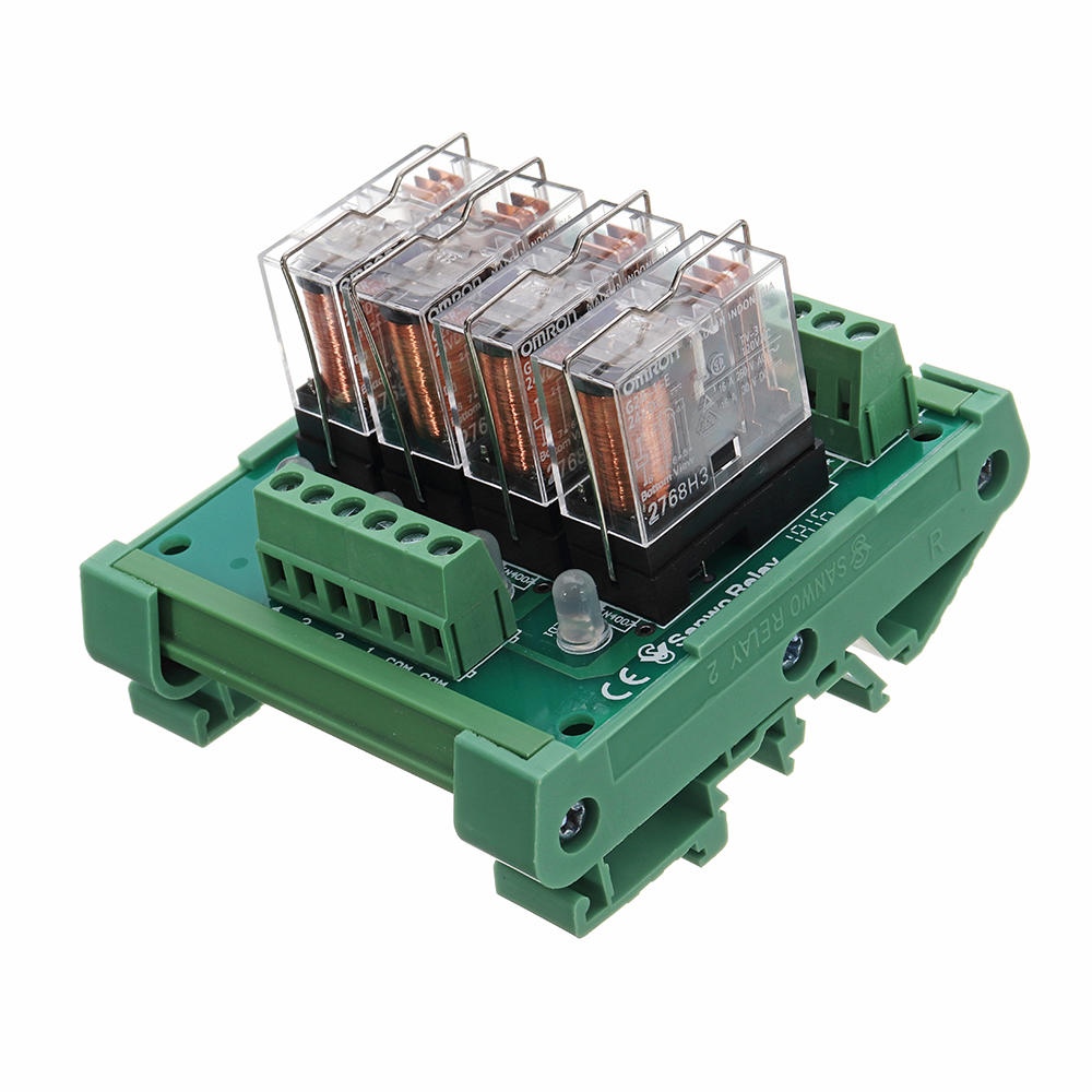 4 Channel Relay Module PLC Amplification Board Controller With Indicator Light DC 24V