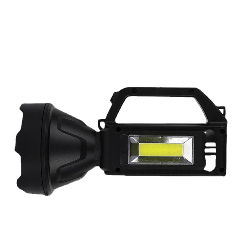 7LED Solar Rechargeable Portable Flashlight with COB Side Light USB Charging Super Bright LED Torch Search Light for Outdoor Camping Working Emergency
