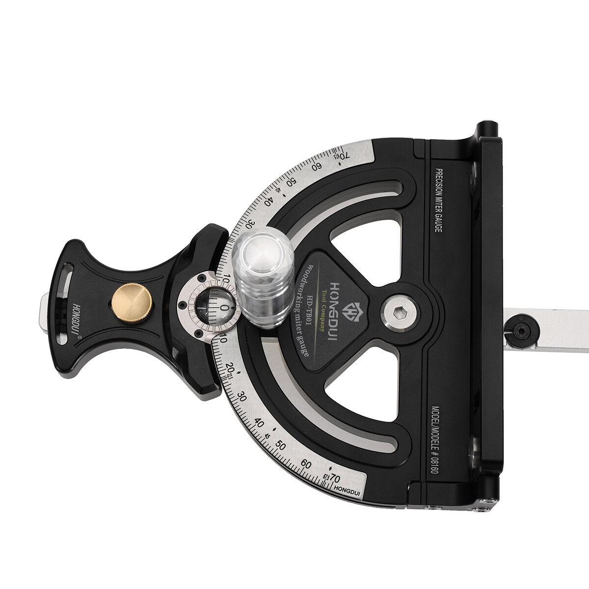 Precision Miter Gauge for Woodworking - Adjustable 0-70° Angles, CNC Precision, Black Aluminum Alloy, 1.5kg