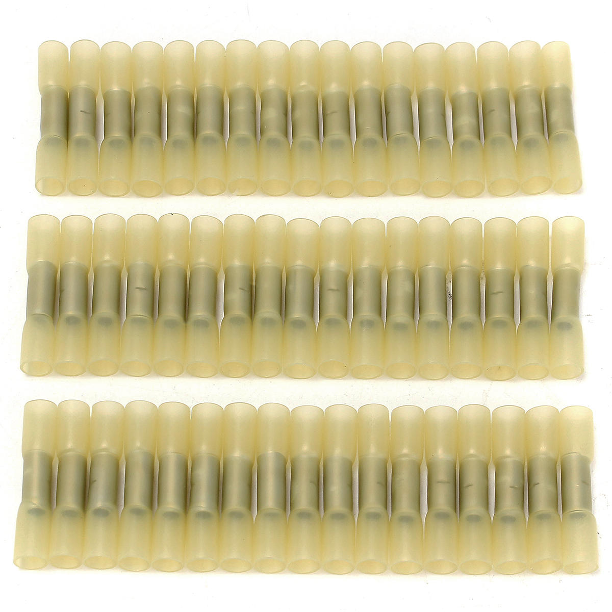 100pcs Yellow 12-10AWG Heat Shrink Butt Wire Crimp Connector Electrical Terminal
