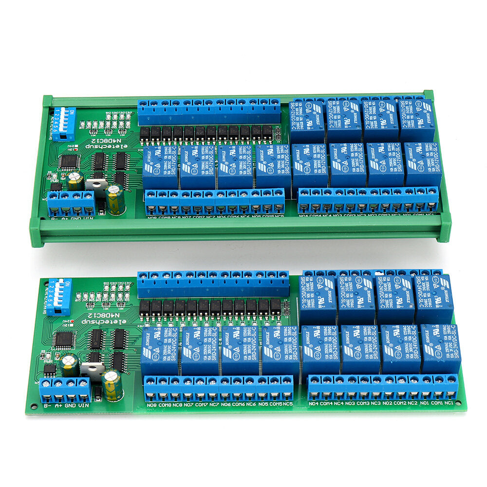 12V/24V RS485 Relay Modbus RTU Protocol DIN35 Rail Shell PLC Optional