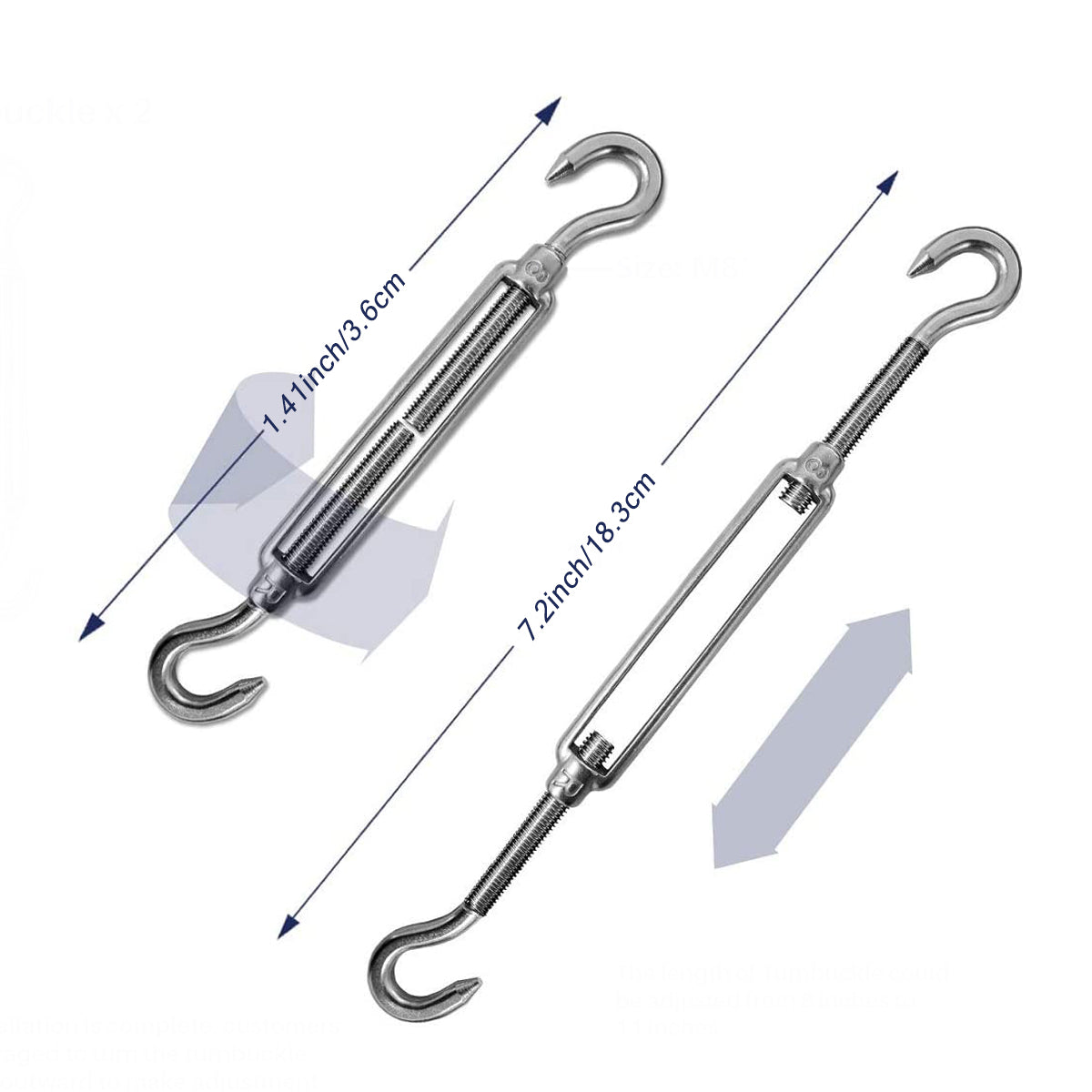 42PCS Awning Accessories Sunshade Sail Stainless Steel Hardware Kit Easy to Install
