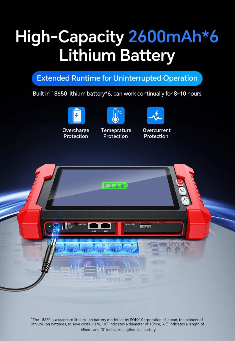 IPC Camera Tester 8 Inch Touch Screen 12V 24V HDMIVGA PoE TDR VFL CVBS AHD TVI CVI IP Camera Tester Optical Power Meter