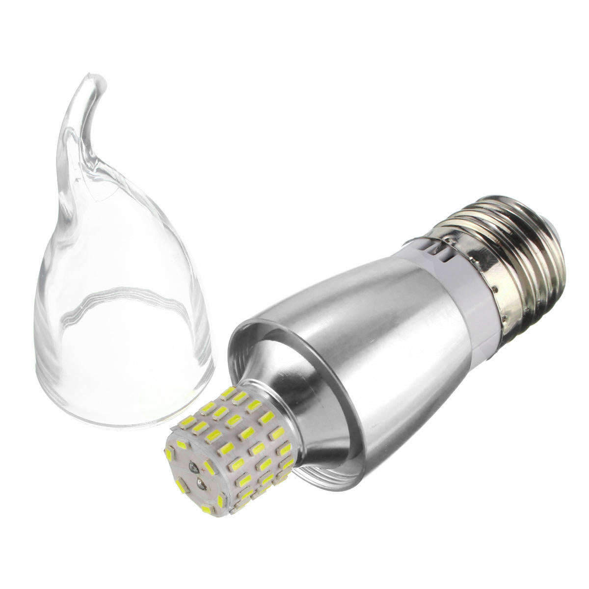 7W LED White Warm White Glass Candle Lamp Bulb Non-Dimmable AC 85-265V