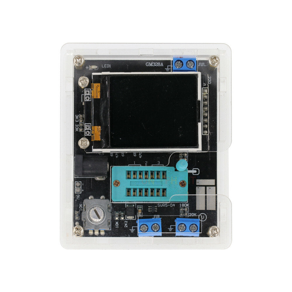 Transistor Tester LCR Diode Capacitance ESR Voltage Frequency Meter PWM DIY Kit with Case