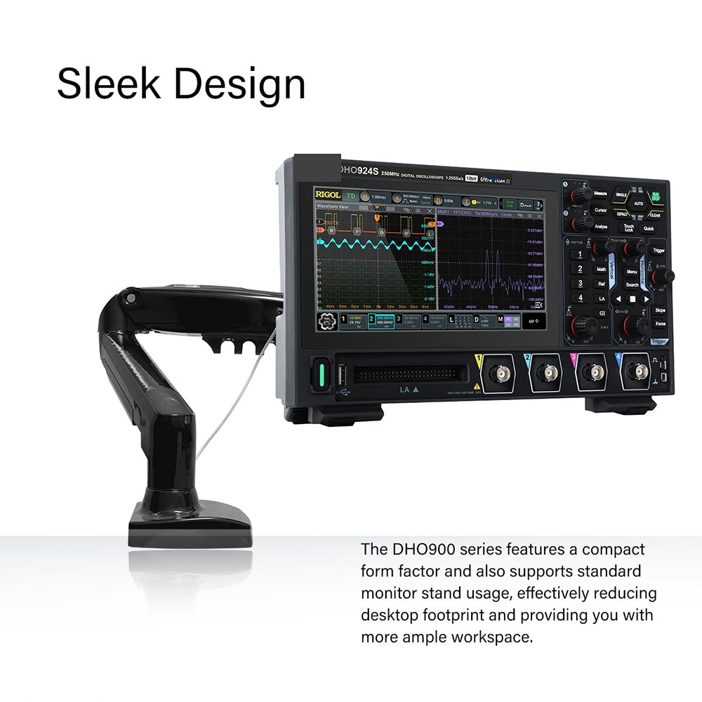 250MHz Digital Oscilloscope, 4 Channels, 12-Bit Resolution, 1.25GSa/s, HD Display & Built-In Signal Generator