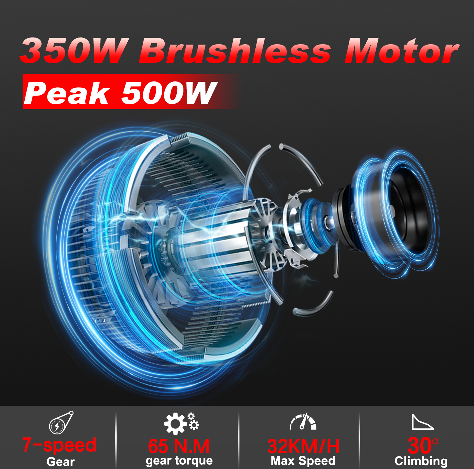 Electric Bicycle 36V 13Ah 350W Motor ecommended Top Speed 25KM/H 24 Inch Tires 90km Max Range 150kg Max Load 7 Speed Shiman0 Gear System