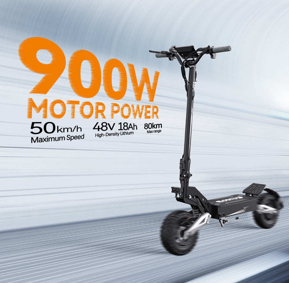 Electric Scooter 48V 18AH Battery 900W Motor Recommended Top Speed 25KM/H 11inches Tires 80KM Max Mileage 120KG Max Load Folding E-Scooter