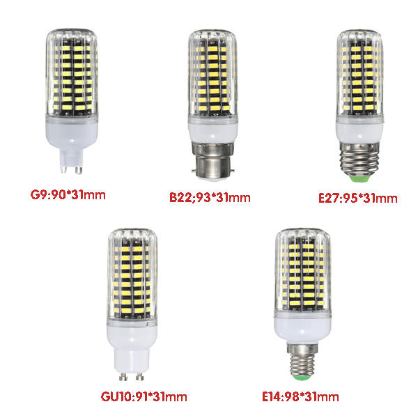 E27 E14 B22 G9 GU10 7W 64 SMD 5733 1000LM  LED Warm White White Cover Corn Bulb AC 220V
