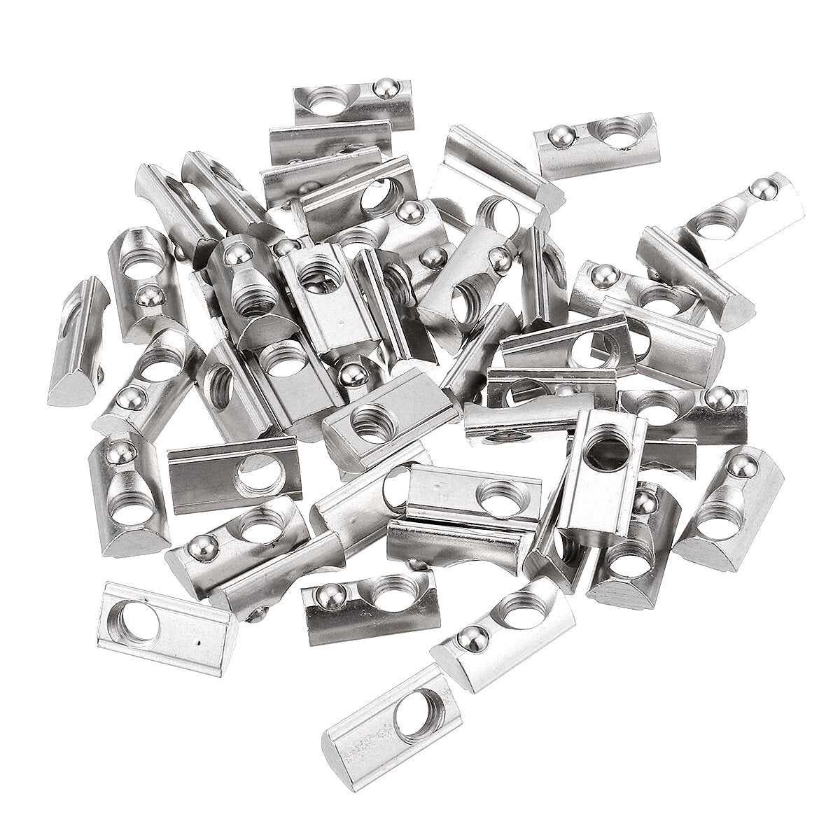 50pcs 20 Series Elastic Nut Round Roll T Slot Spring Nut for 20 Series Aluminum Profile