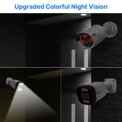 8CH PoE Security CCTV Camera System Set Colorful Night Vision 2-way Audio APP Remote Monitoring H.265 AI Face Detection IP66 Waterproof Outdoors IP Camera NVR Set