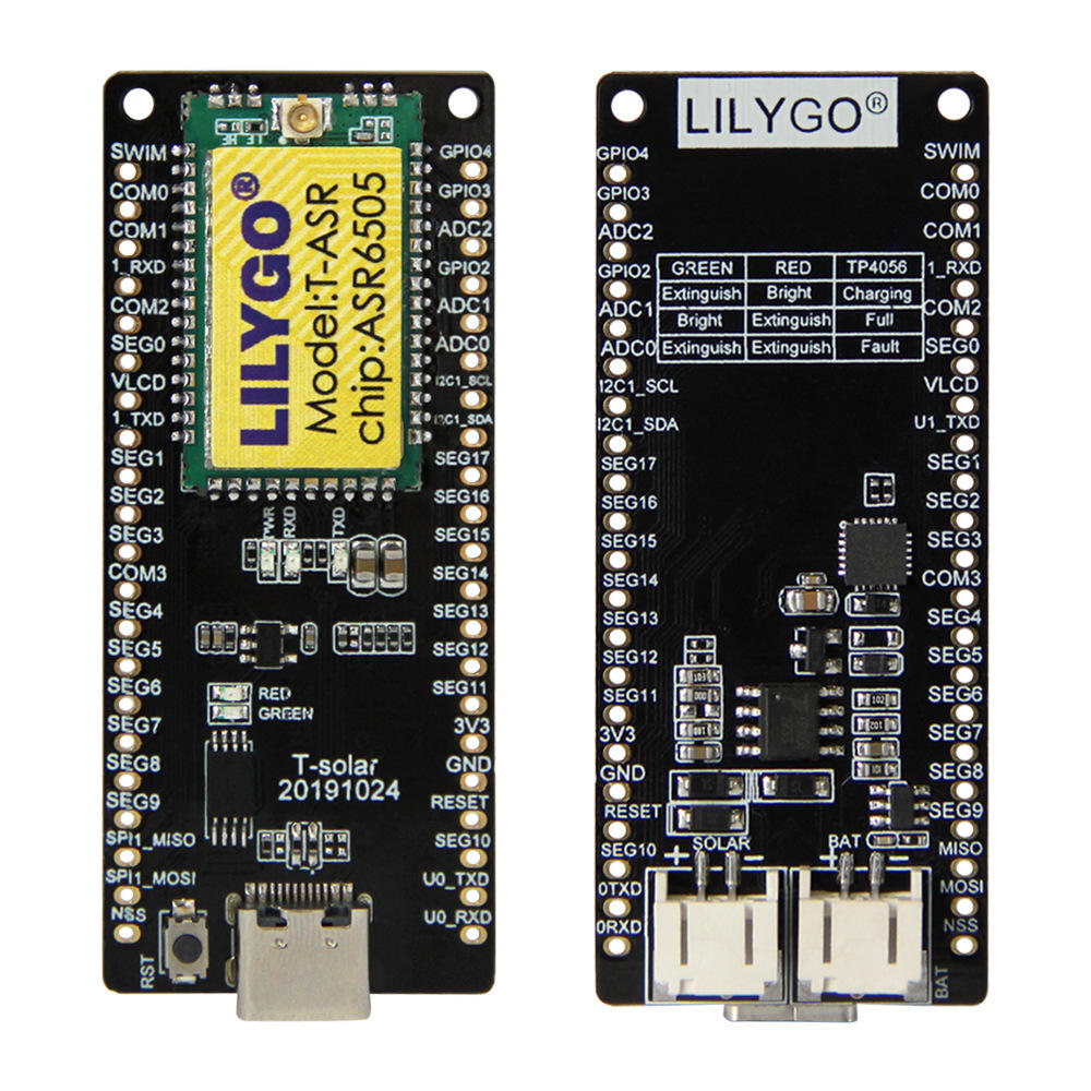 T-Solar Development Board ASR6505 Integrates SX1262LORa Module Solar Power Supply Interface