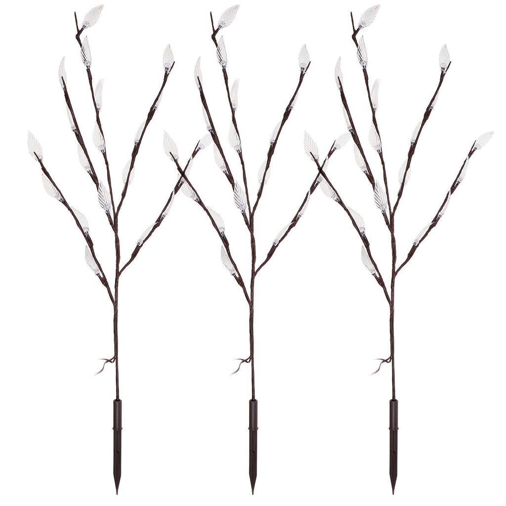 3PCS LED Solar Powered Lawn Light Tree Branches Ground Lamp Outdoor Garden Yard Lighting Decoration