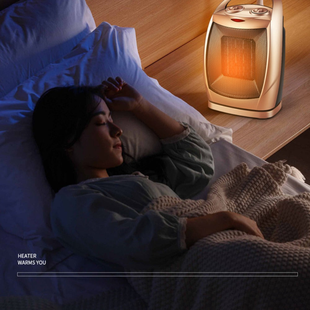 1500W Electric Warm Air Heater Fan with PTC Ceramic Thermostat - EU/US Plug