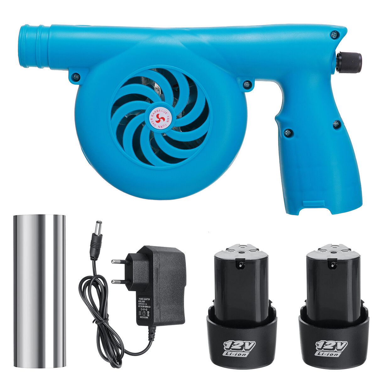 12V Outdoor Cooking Electric BBQ Fan Air Blower Rechargeable BBQ Grill Fan Guns Portable Fire Camping Picnic Tool