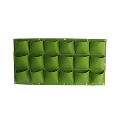 18 Pockets Wall Hanging Planting Bags Garden Vertical Planter Growing Pots Green