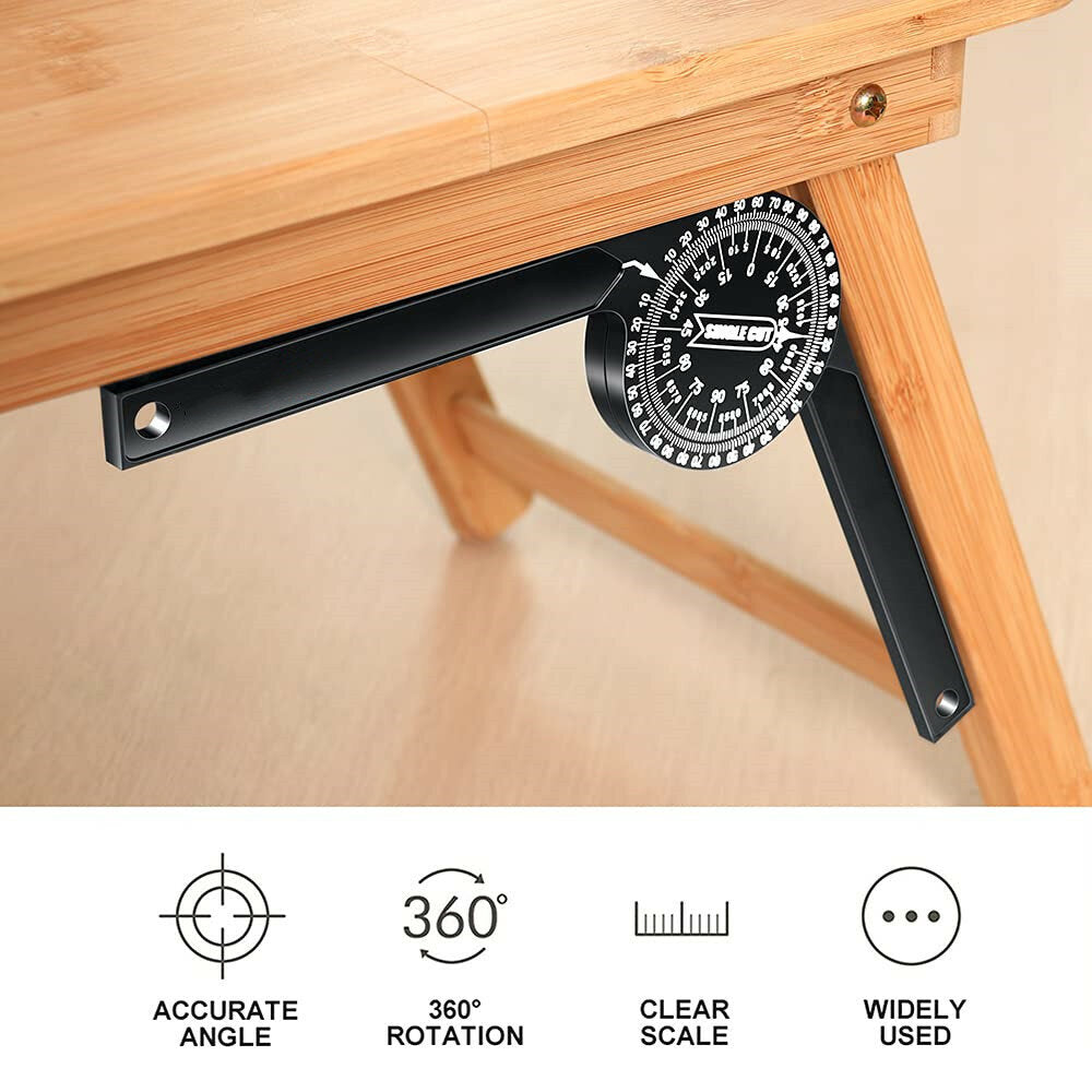 7-Inch Aluminum Protractor Angle Finder for Carpenters, Plumbers & Woodworking - Precision Miter Tool