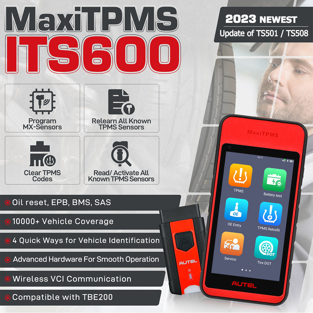Diagnostic Scanner TPMS Relearn & Scan Tool Upgraded of TS508 Oil Reset/BMS/SAS/EPB Work With TBE200E