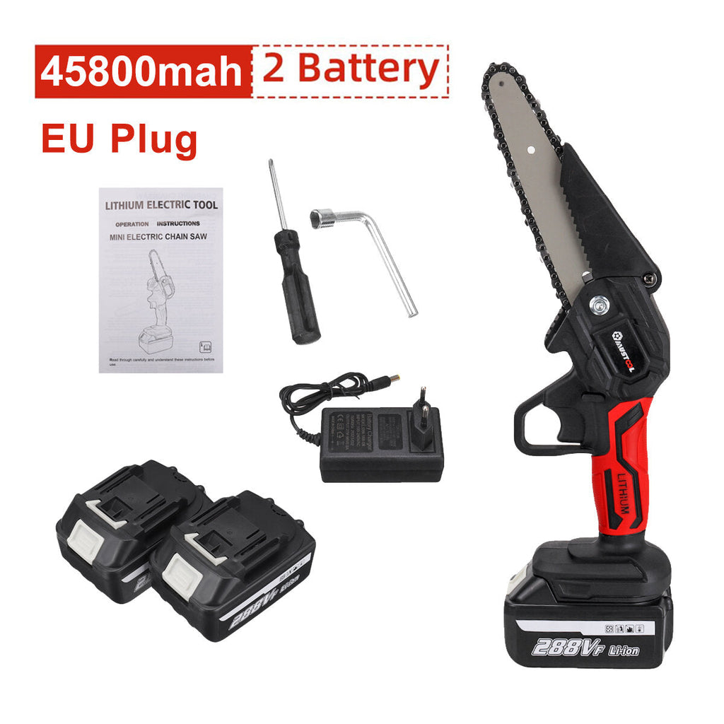 6 Inch 1200W Electric Chain Saw Cordless Pruning Chainsaw Garden Woodworking Tool