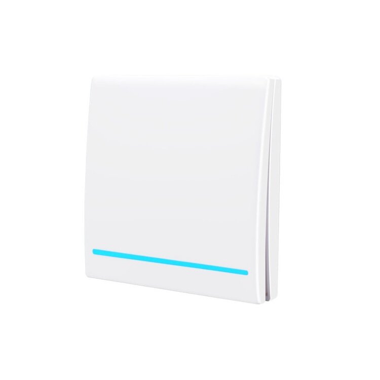 White 433Mhz Smart Push 1Gang Wireless Switch Light + 1 RF Remote Control