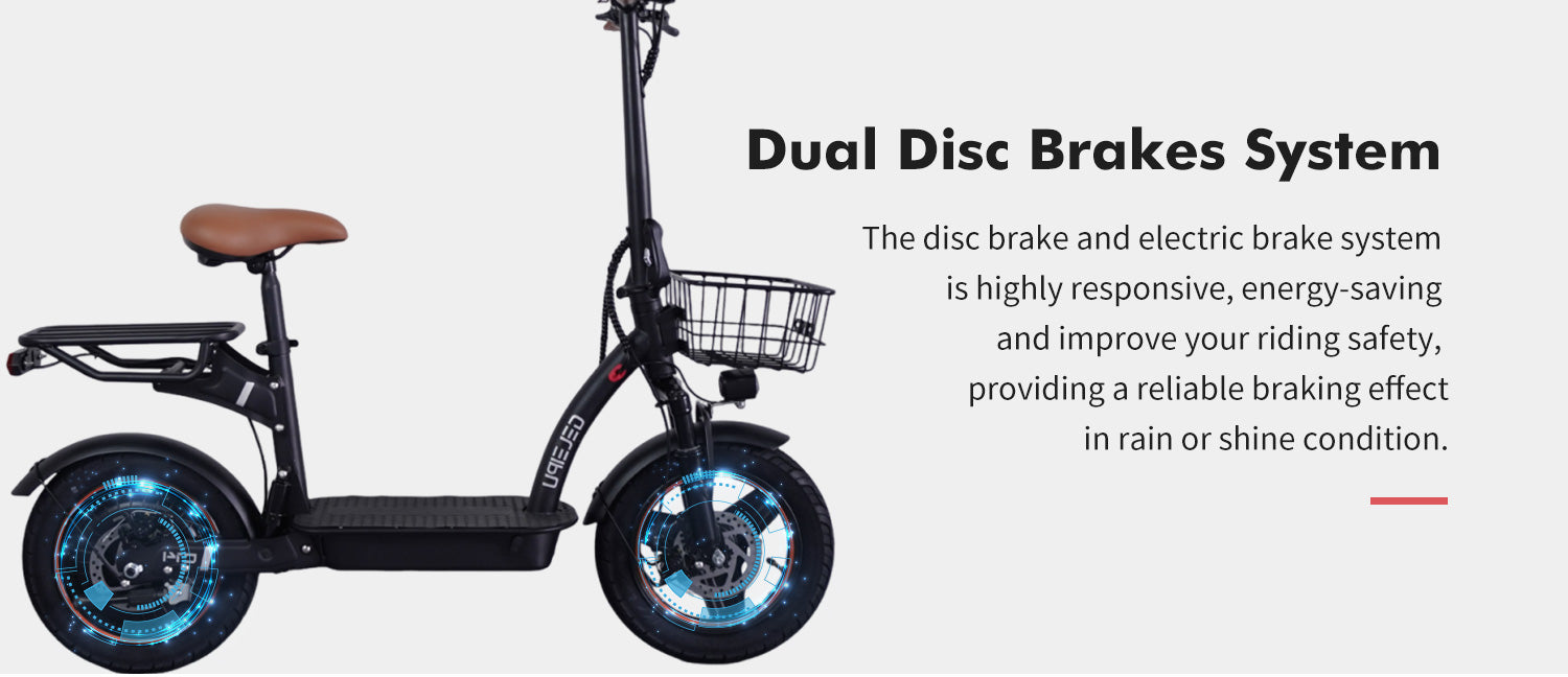 Electric Scooter w/ Seat 48V 17.5AH Battery 500W Motor Recommended Top Speed 25KM/H 14inch 100KM Max Mileage 120KG Max Load E-Scooter