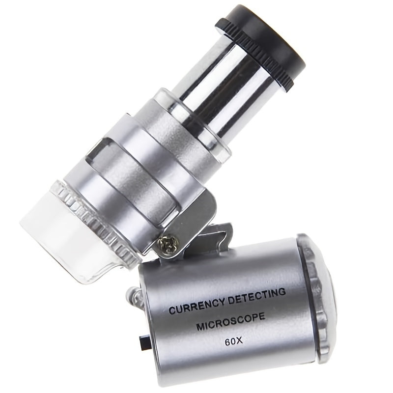 60X Mini Handheld Magnifier With LED Light Jewelry Loupe