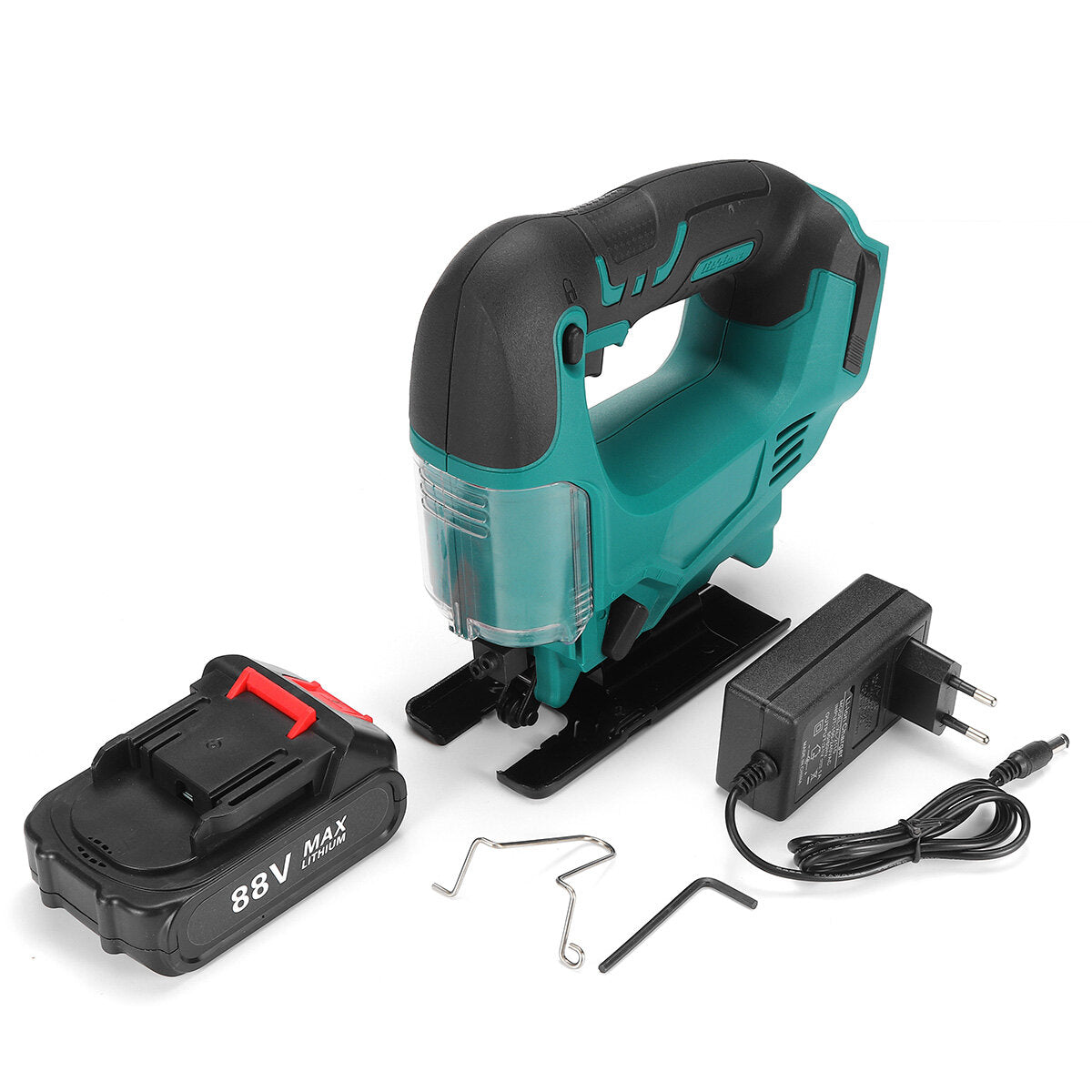 88VF Wireless Electric Jig Saw Rechargeable Portable Woodworking Wood Plastic Aluminium Cutting Tool 4 Adjustable Cutting Angle