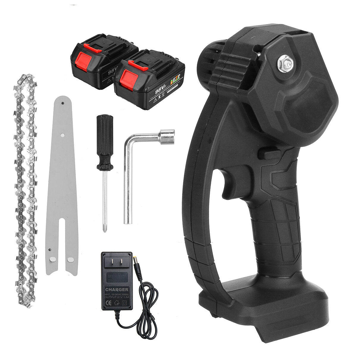 66" Mini Rechargable Electric Chain Saw Cordless One-handed Lithium Electric Saws Pruning Shears Cutter