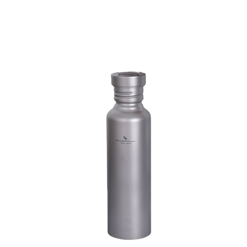Titanium Sports Bottle with Hanging Lid Tea Cup Outdoor Camping Cycling Wide-mouth Water Bottle Mug