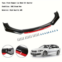 Car Front Bumper Lip Splitter Universal Aerodynamic Body Kit Spoiler Diffuser Protector Impact-Resistant Enhances Downforce Stylish