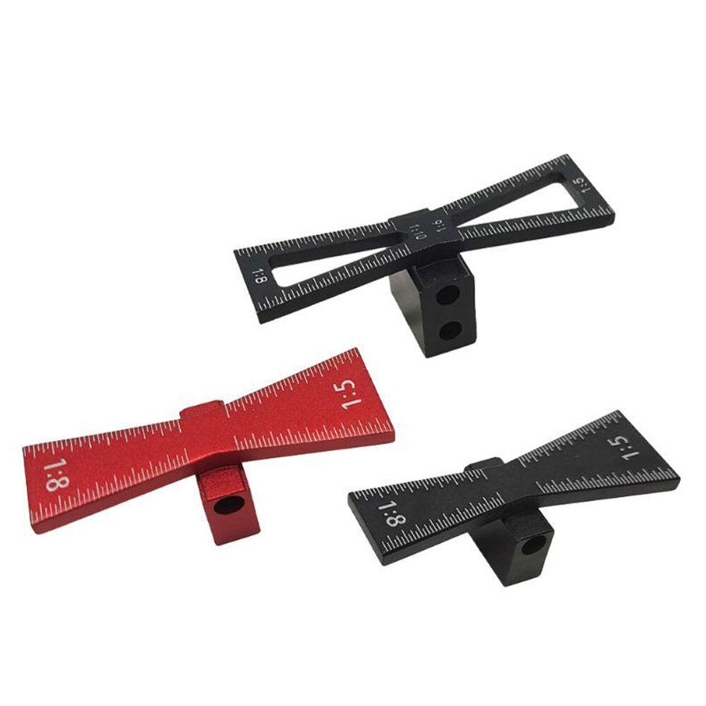 Aluminum Alloy Joint Marking Template for Woodworking - 1:5 & 1:8 Angles, Durable, Wear-Resistant, Black/Red Options