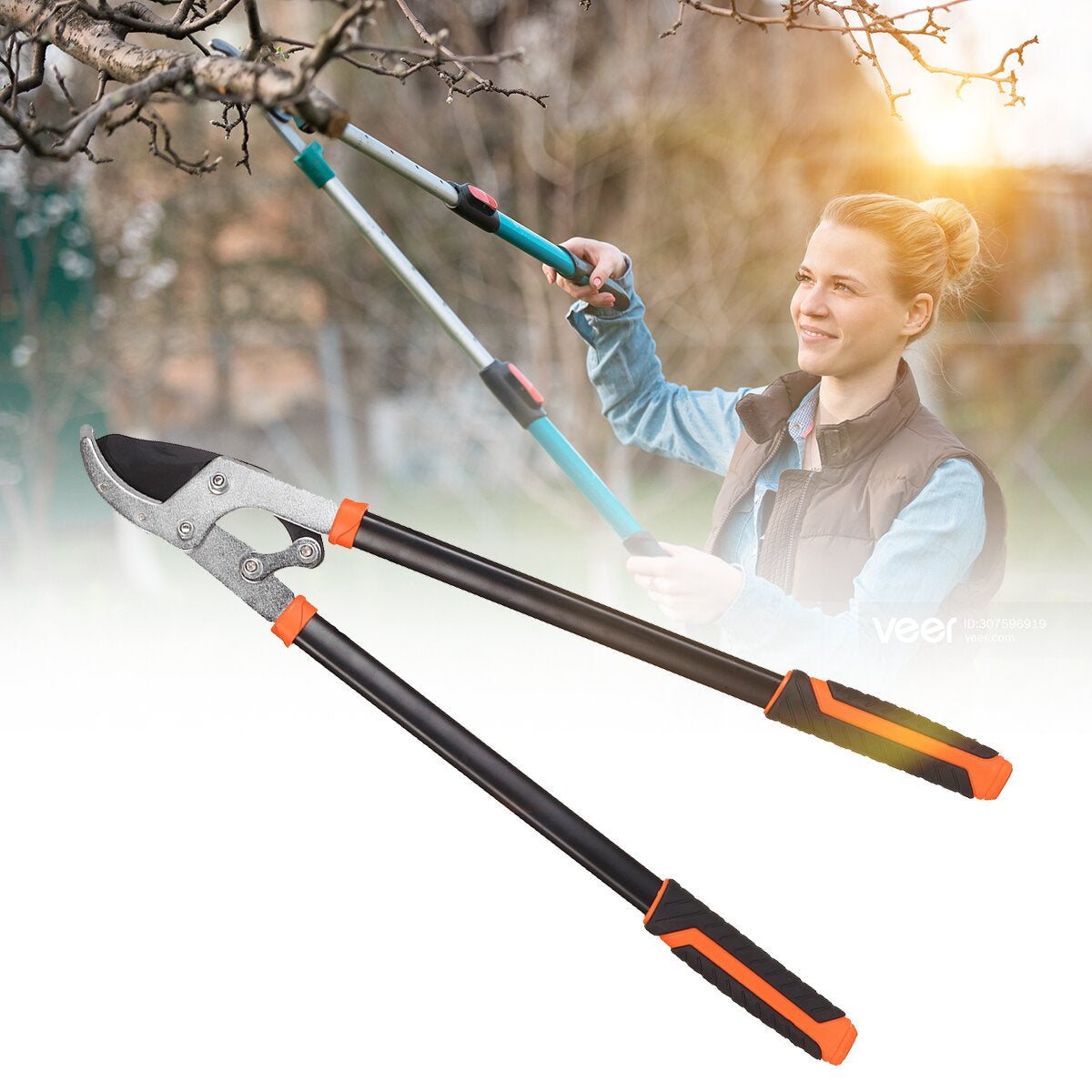 Garden Tree Pruning Shears Scissors High Branch Pruning Tool Long Reach Fruit Picker Pruner Garden Tools