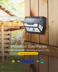Solar Power 62 LED PIR Motion Sensor Wall Light Wide Angle Waterproof for Outdoor Garden Path Yard Security Lamp