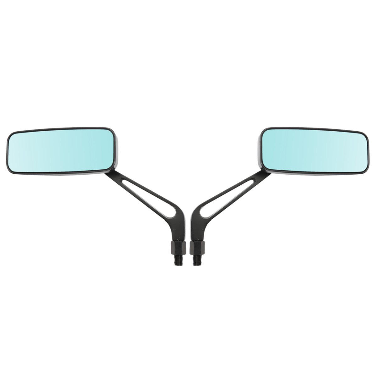 8mm 10mm Aluminum Motorcycle Rectangle Rear View Side Mirror Universal