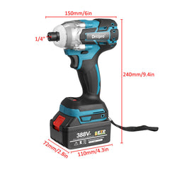 520N.M Brushless Cordless Electric Impact Wrench Rechargeable 1/2" Wrench Power Tools