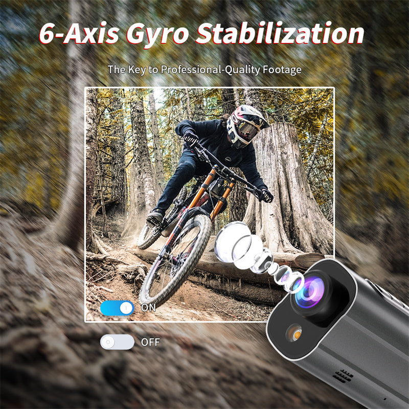 5K Action WiFi Camera Road Bike Motorcycle Helmet Camera Anti-shake Riding Bicycle Drive Recorder with Led Light Flashlight